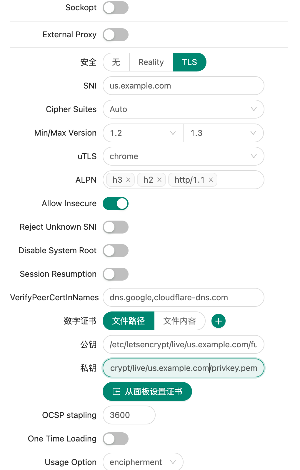 Trojan 配置截图